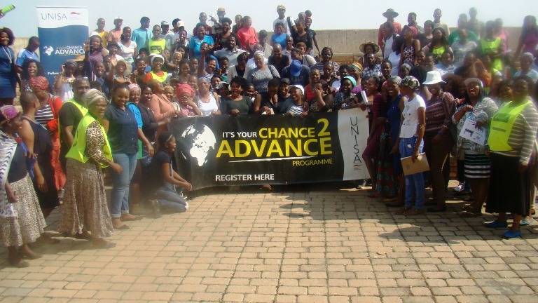 Entrepreneurship participants with facilitator Ms. Nthabiseng Mmako 